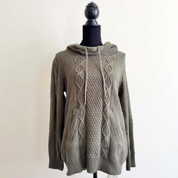 Preswick & Moore Sweaters - Preswick & Moore Cable Knit Sweater – Dark Olive Green – NWT Size petite xlarge